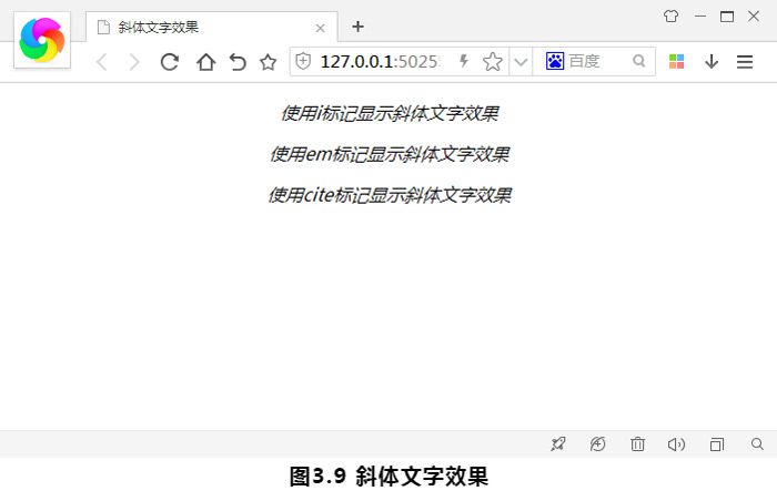 斜体文字效果